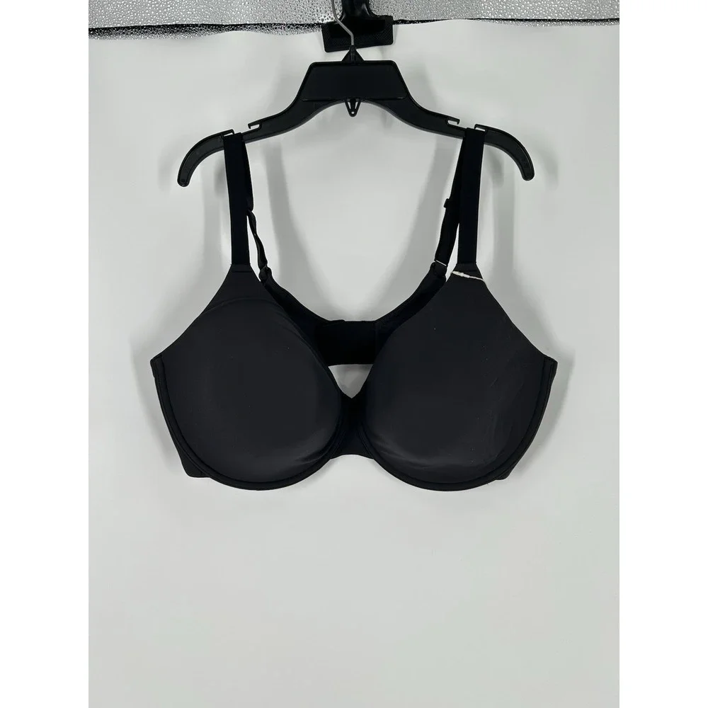 Skims Fits Everybody‎ T Shirt Bra Onyx Underwire Padded Black Size 42DD